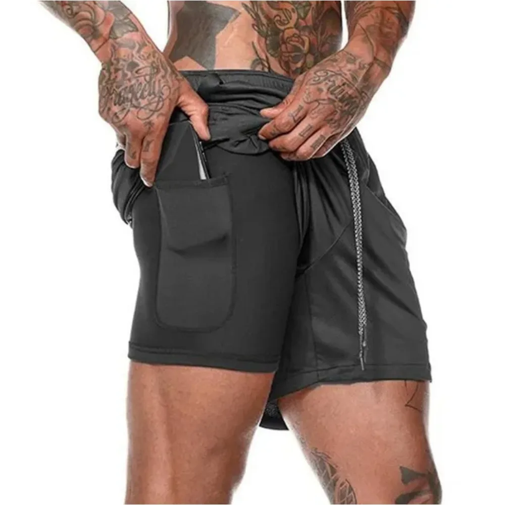 

Lightweight, quick-drying men's 5-inch athletic shorts, breathable double-layered fitness shorts for basketball and training.