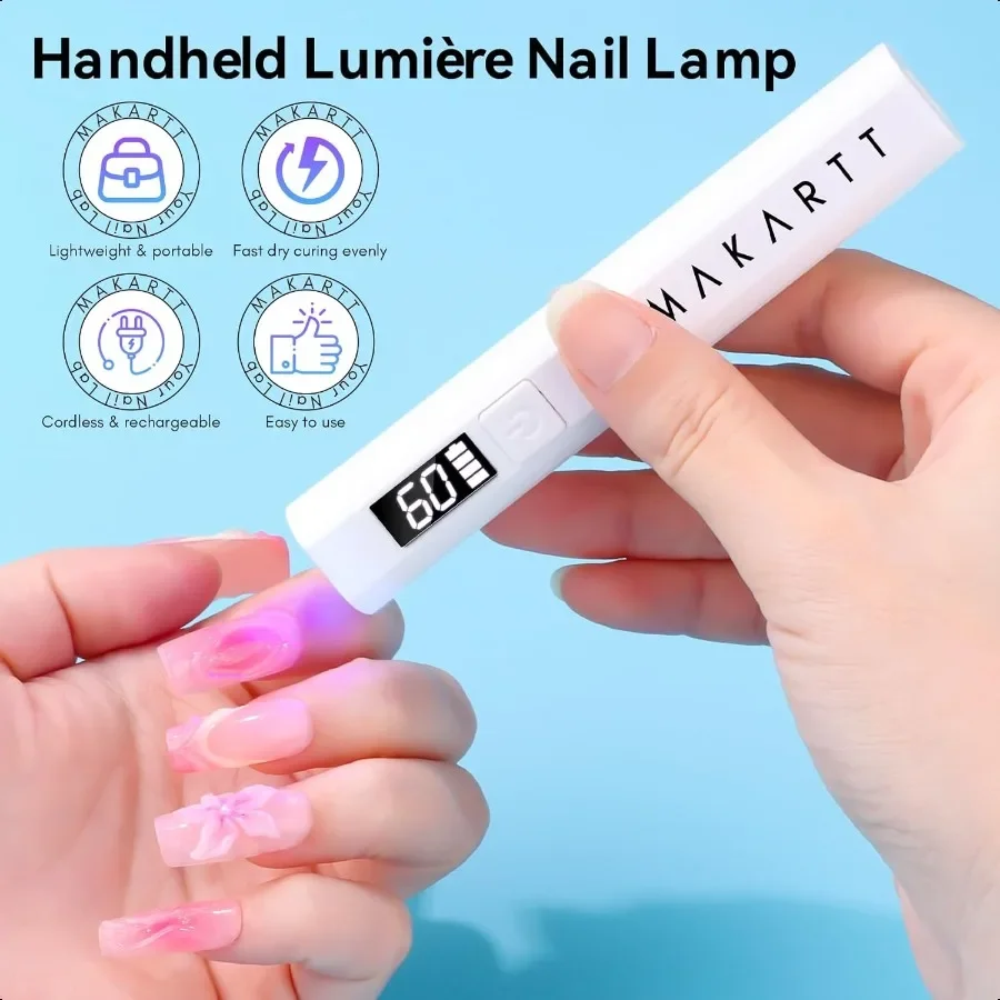 UV-licht voor gelnagels: draagbare mini-flash-uithardingslamp Draagbare Lumiere-nageldroger voor het uitharden van gellak Nagellijm Oplaadbaar