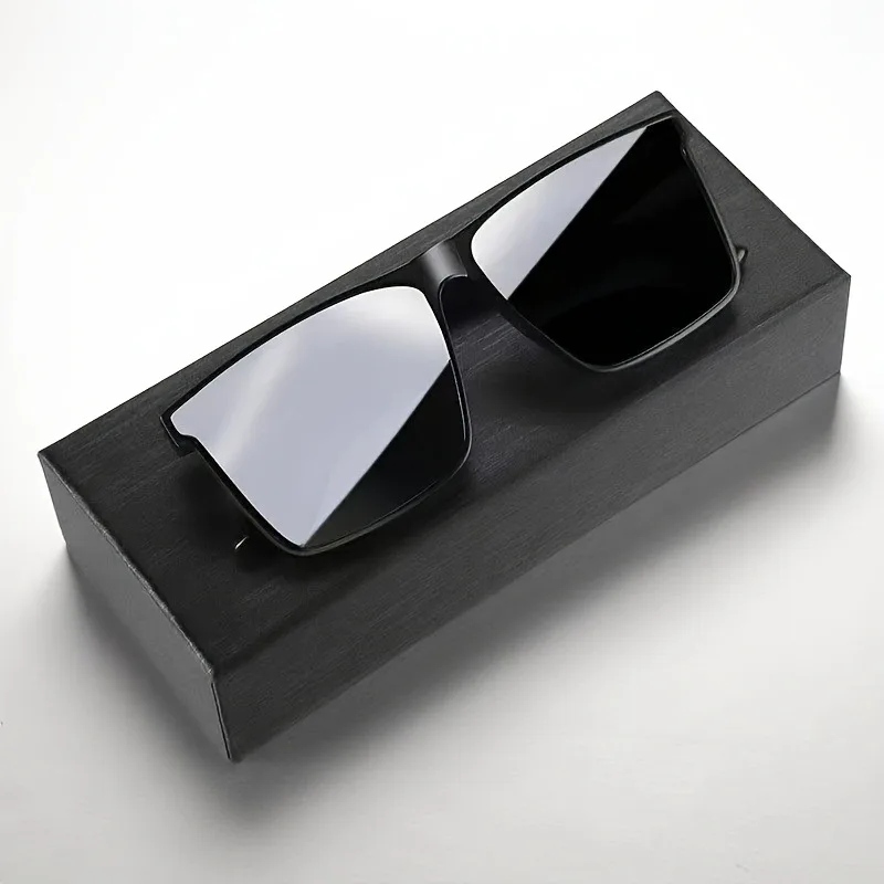 Lunettes de soleil carrées noires simples pour hommes et femmes, pour les voyages en plein air, la conduite, la photographie, protection UV400
