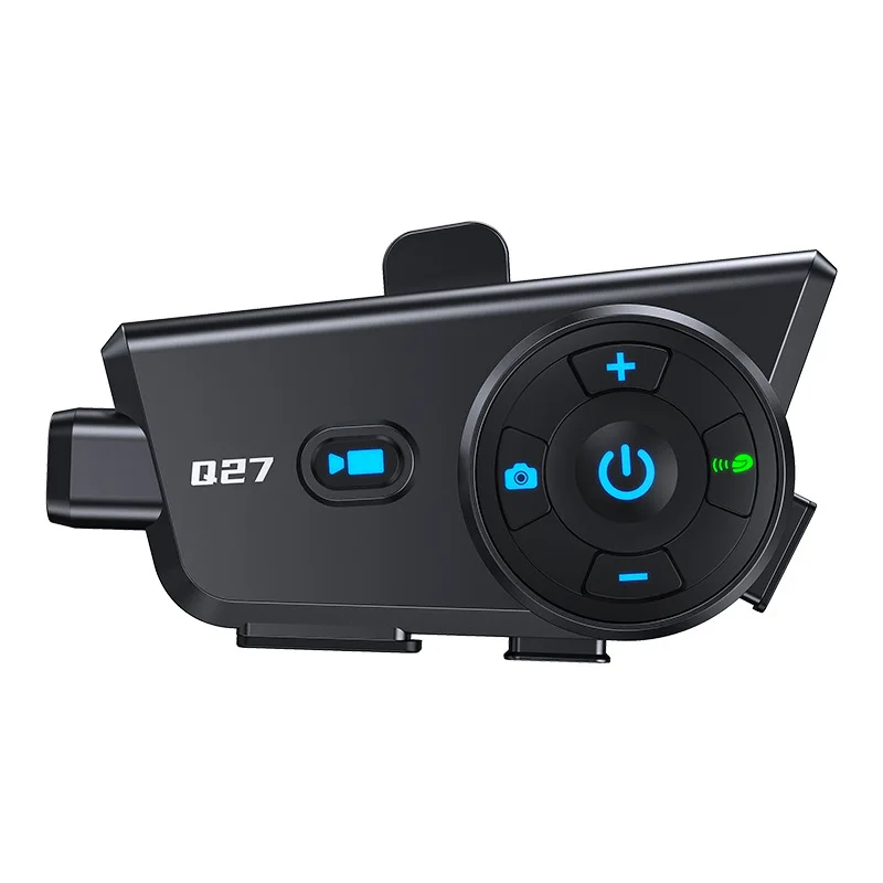 

Q27 Motorcycle Helmet Headset 720P HD Recording Dash Cam 500m Walkie-talkie Waterproof Wireless Moto Communicator Video Recorder