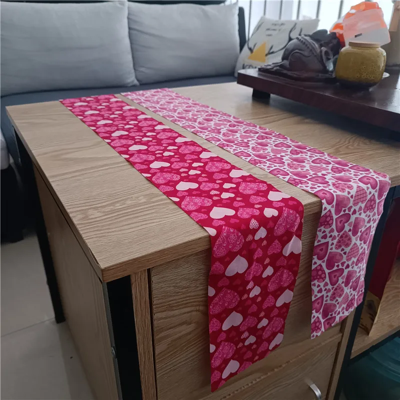 Valentine's Day Table Runner Heart Kitchen Dining Table Decoration Lovers For Hotel Restaurant Outdoor Home Party Decor