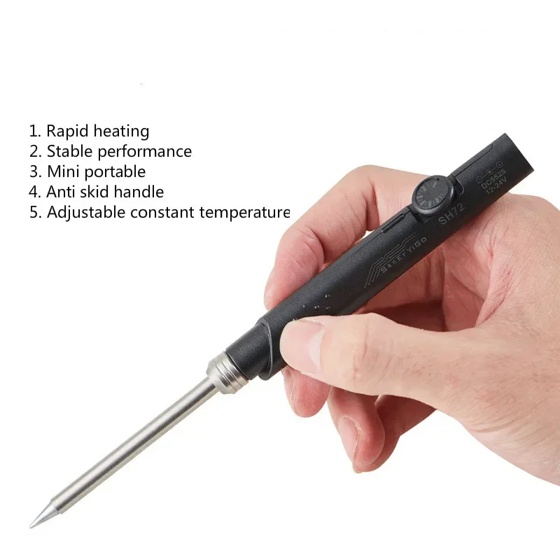 SH72 Field Portable Electric Soldering Iron DC 12-24V Constant Temperature 220-400 C With DC5525 Conversion Cable