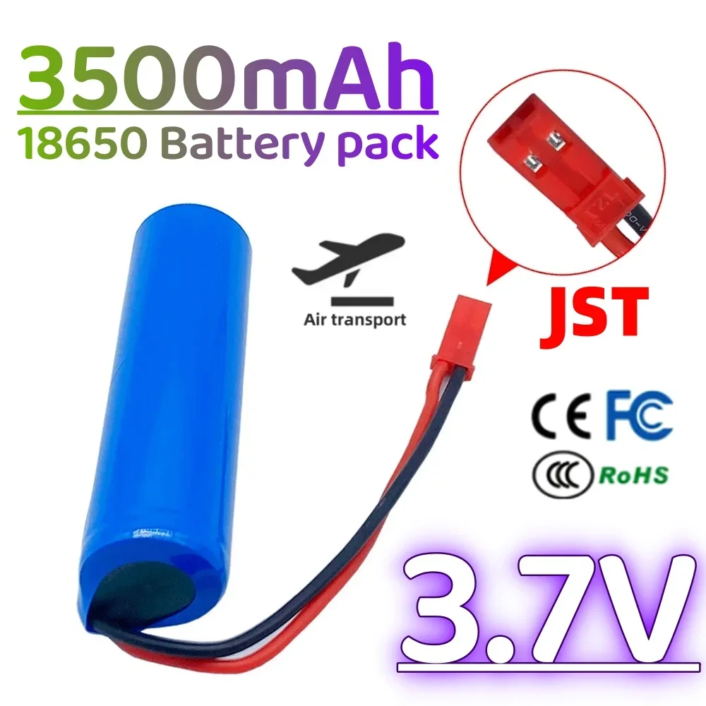 3.7 V 3500 mAh oyuncak lityum şarj edilebilir pil 18650 JST fiş RC helikopter/tekne/araba/tank/silah/uçak, 4WD robot oyuncak araba, drivi