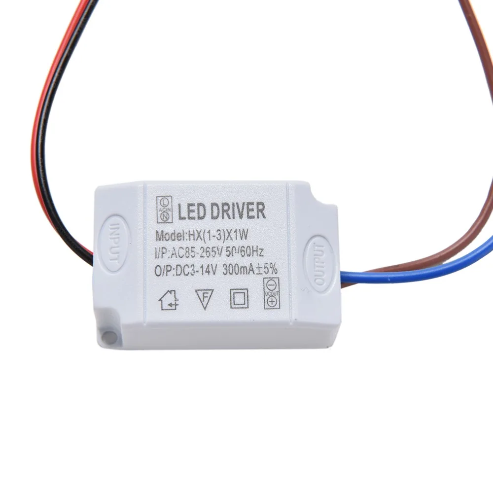 محول إلكتروني محول إمداد طاقة ليد ، بسيط AC 85V-forker V إلى DC 3-14V 300mA ، 3X1W ، شريط إضاءة