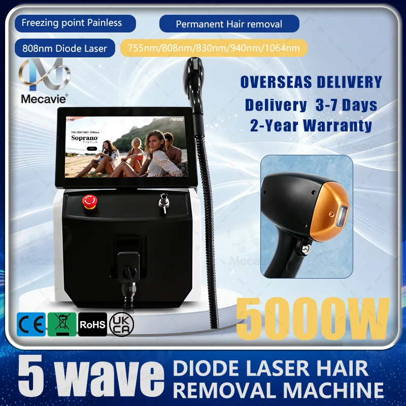 Model 5000W FAC Swan Neck Design High-End Handheld Diode Laser Beauty Device for Easier and Less Strenuous Operation