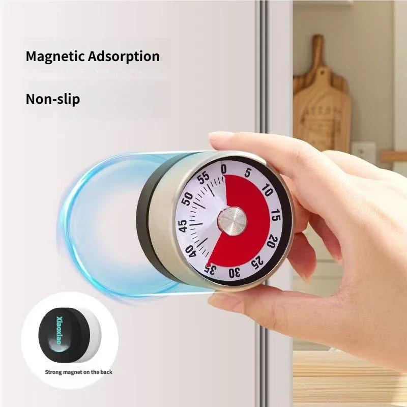 Magnetic Mechanical Visual Countdown Timer, Kitchen Baking Classroom Teaching Meeting Working Reminder Clock