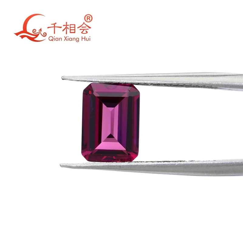 

2.21ct emerald -Shaped Natural Purplish Pink Garnet Gemstone Loose Jewelry Grade Certified by GRC