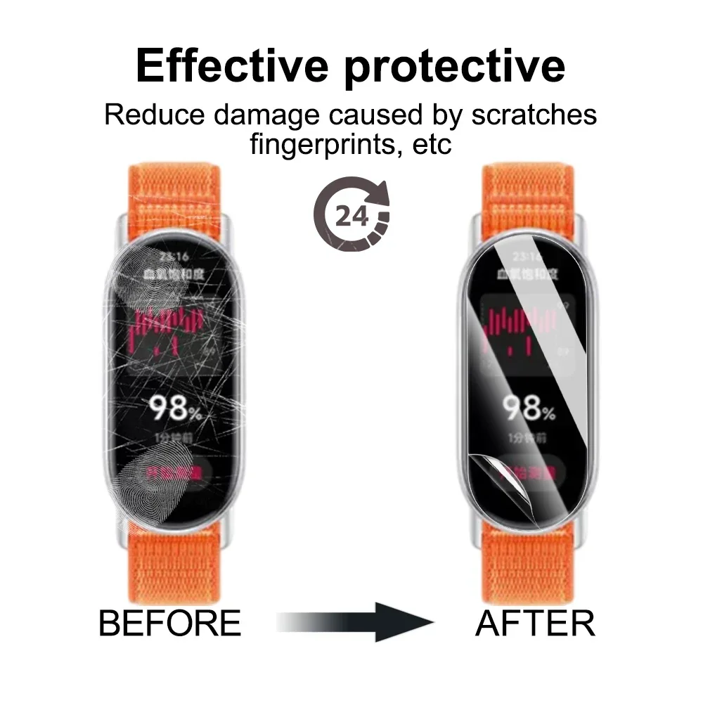 5/10/20 piezas protectores de pantalla de reloj flexibles de TPU para Xiaomi Mi Band 9 película de hidrogel suave antiarañazos para Xiaomi Band