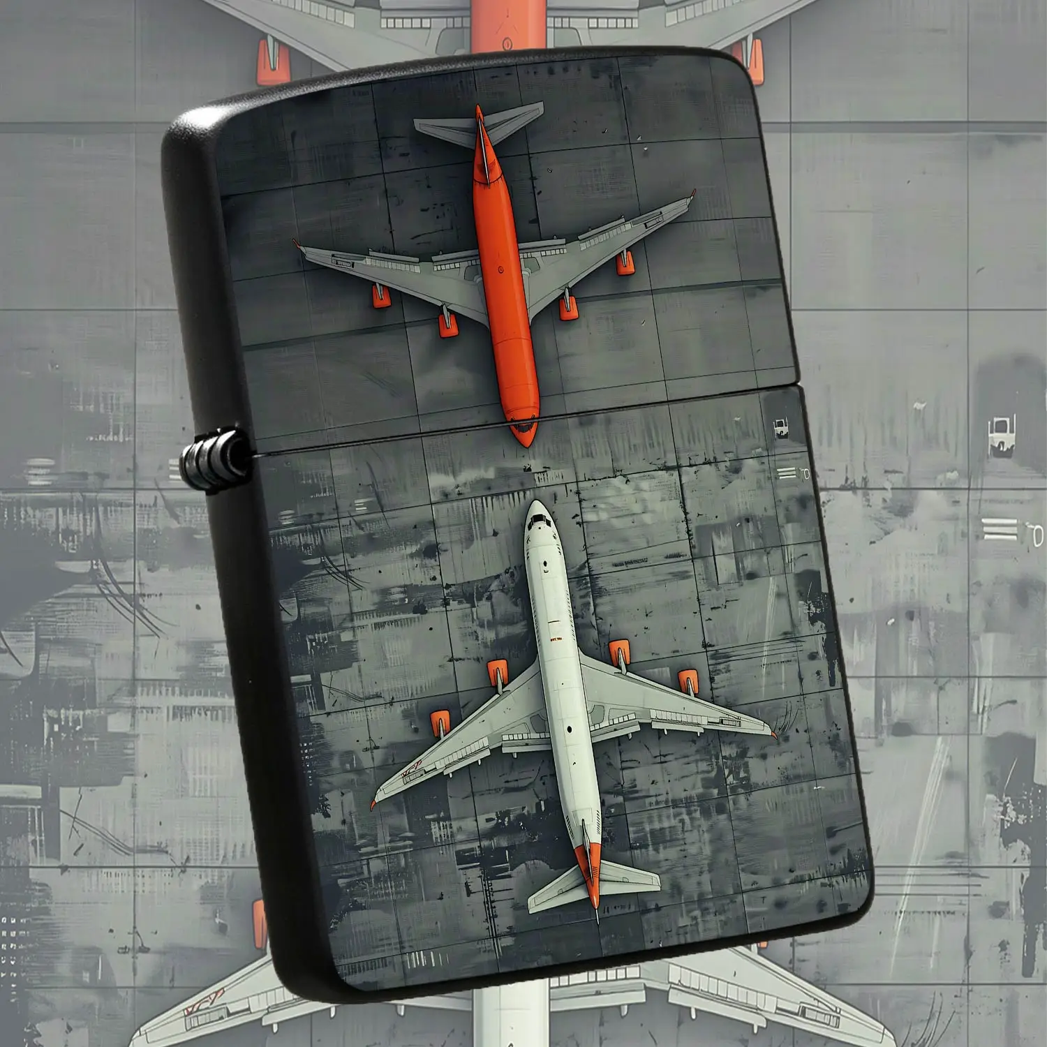 Creative Dual Airliner Top-Down Print Lighter Artistic Aviation Themed Portable Accessory Stylish Decorative Practical Item For Daily Travel Gatherings Multi-Scene Use Unique Exquisite Gift With Trendy Visuals A Humorous And Interesting Lig