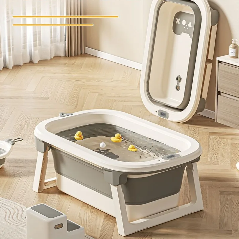 Children Baby Bath Tub  Folding Bathtub Household Portable Baby Bathtub Sitting and Lying Neonatal Large Bath Bucket