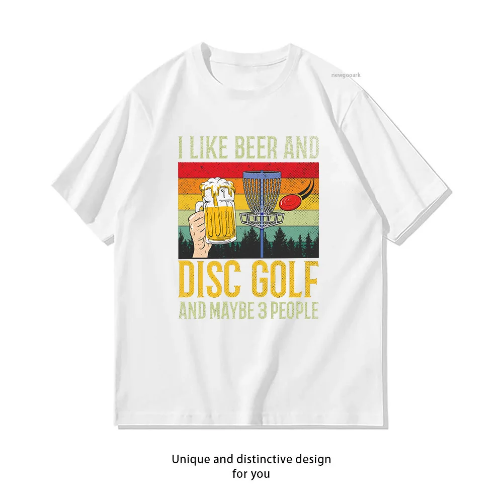 I Like Beer And Disc Golf Funny Disc Golfing Lover Player T-shirt Woman Man Summer Cotton Graphic T Shirts Adult Streetwear