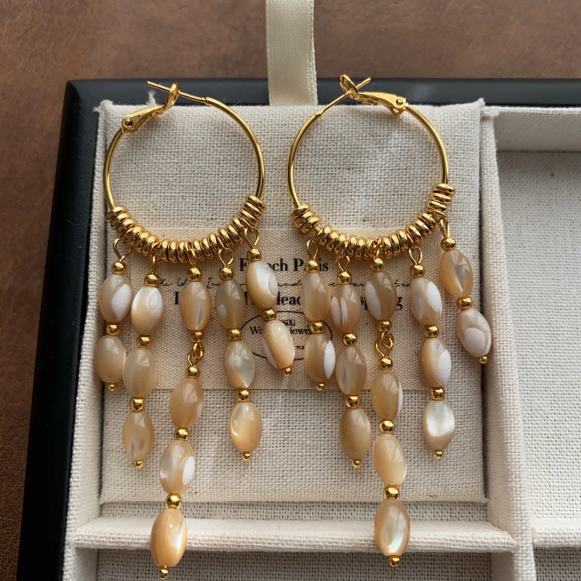

Medieval Vintage French pearl tassel Ear drop earrings for women's girl jewelry wholesale