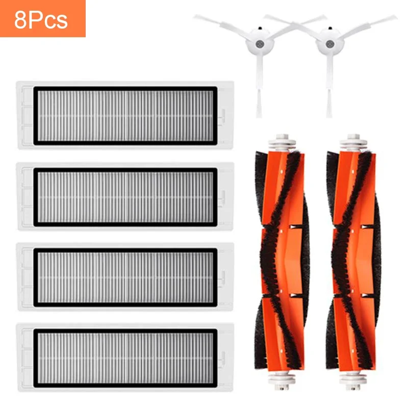 

8PCS Robot Vacuum Cleaner Parts Replacement Kit for Xiaomi Robo2 Robot S50 S51 Main Brush Filters Side Brushes Accessories