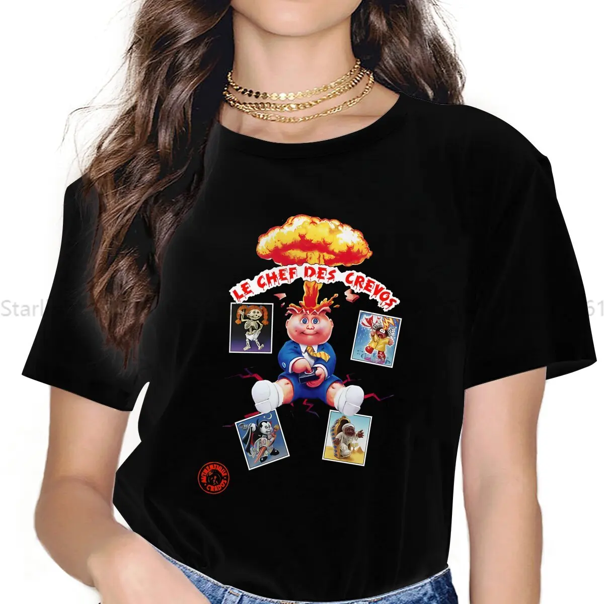 Garbage Pail Kids Women T Shirt Les Crados French GPK Female Tops Polyester Graphic Kawaii Y2k Tees Ladies Tshirt