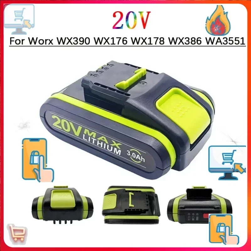 Литиевая батарея 20 В для Worx lpega WA3551 WA3551.1 WA3553 WA3641 WG629E WG546E WU268 WX678 WX550.2 WX550 worx Tools