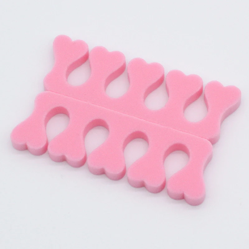 

Soft Toe Separators Fingers Foots Nail Art Tools Flexible Heart Design Nail Art Practice Manicure Pedicure Foot Braces 50 pairs