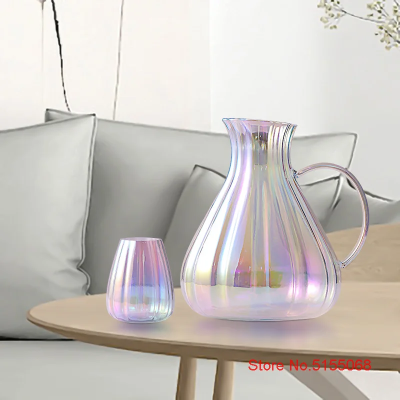 Rainbow Pearl Kettle Pearl Cup Nordic Light Luxury Style Household Glassware Cold Water Pitcher Jug Wine Dispenser Tea Pot Mug