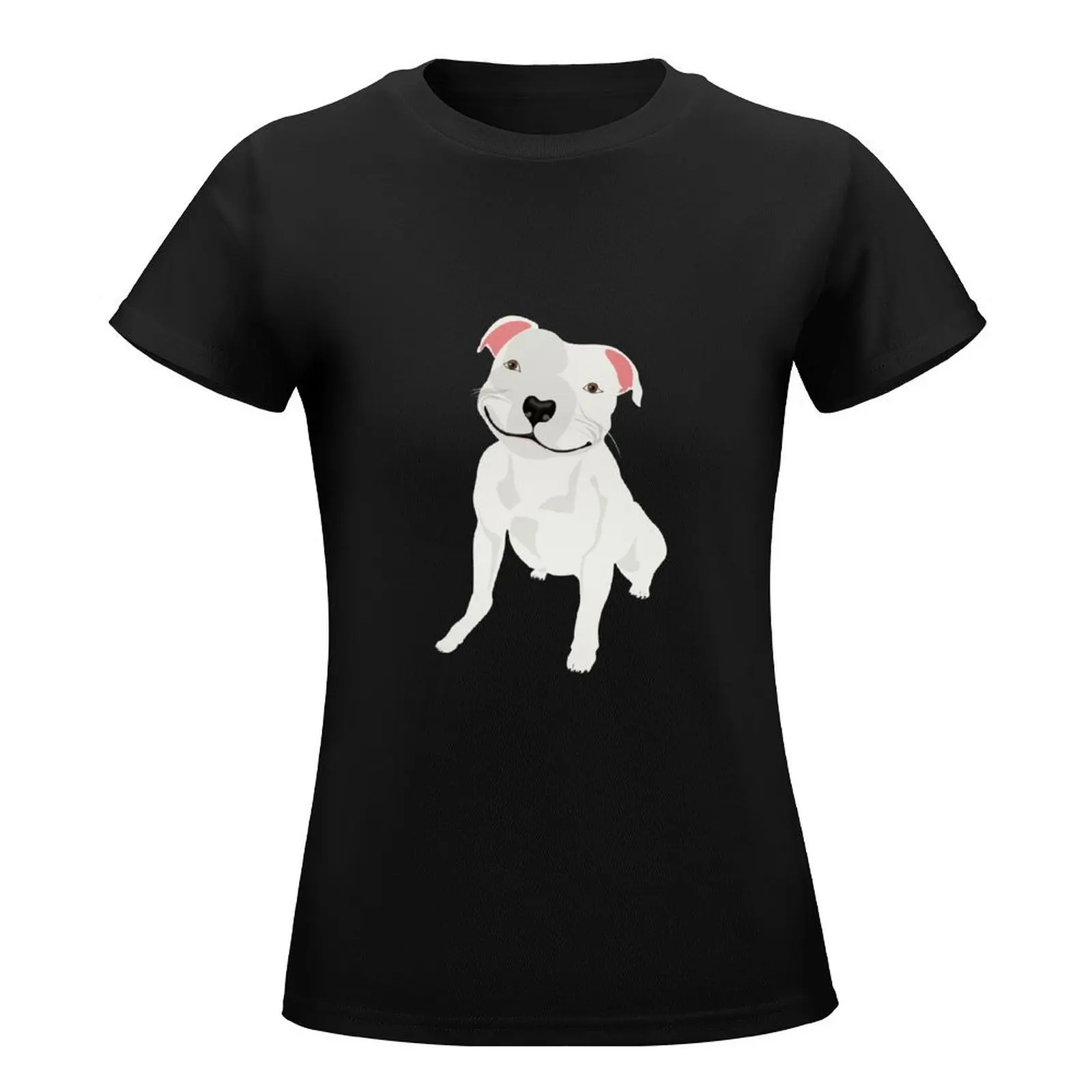 Shiny, Happy Pitbull Smiling BIG T-Shirt kawaii clothes summer clothes cute clothes Womens clothing