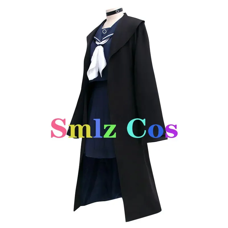 

CyPurana Cosplay Anime Blue Archive Cosplay Costume Women Girl Prana Blue Dress Suits Black Trench Halloween Costume Wig