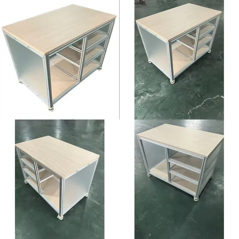 Three Layer Rolling Storage Rack Aluminum Shelf