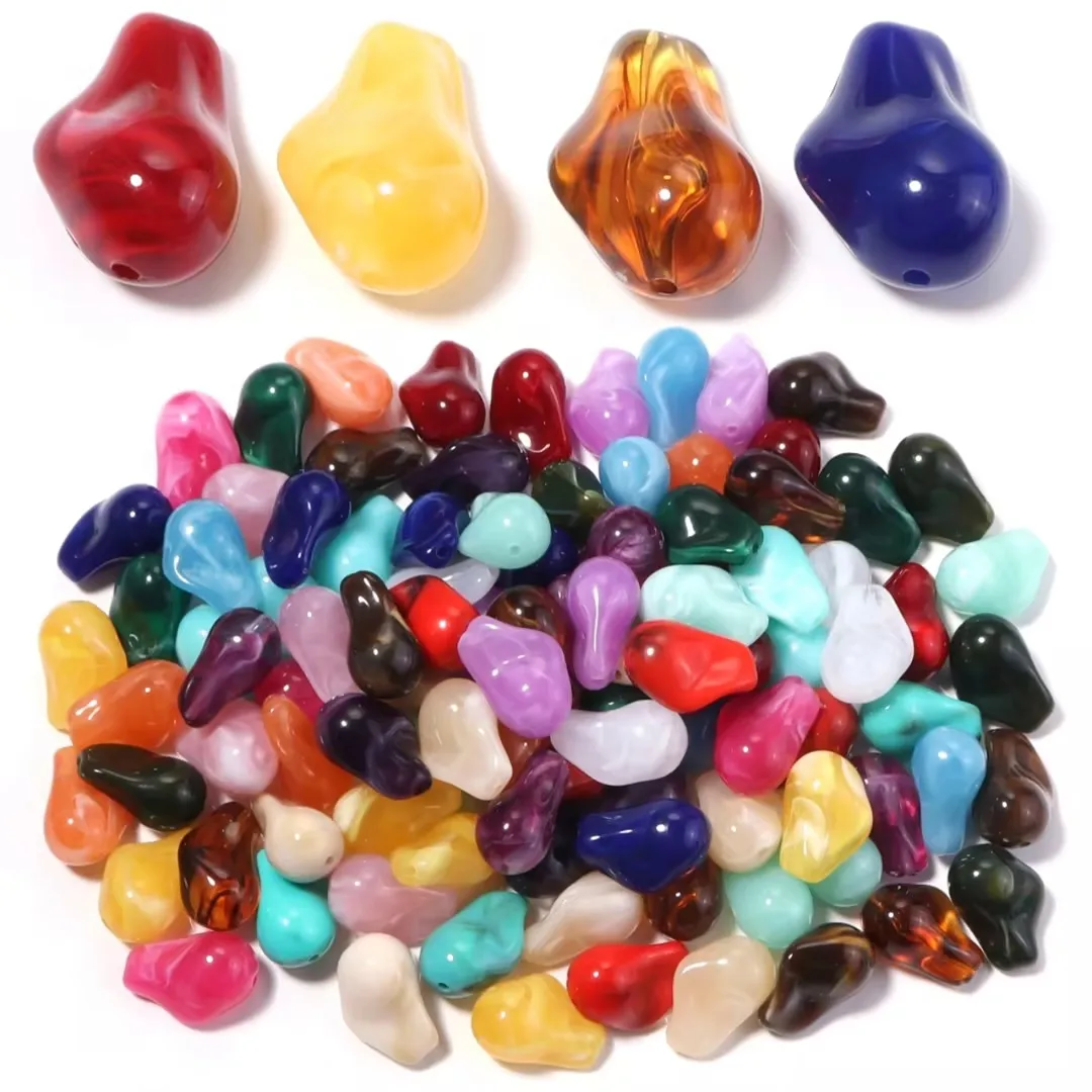 10 Stück Acrylperlen in Form von zerkleinertem Stein, unregelmäßige bunte lose Abstandsperlen für DIY-Armbänder, Halsketten und Schmuckherstellungszubehör – Detail 3