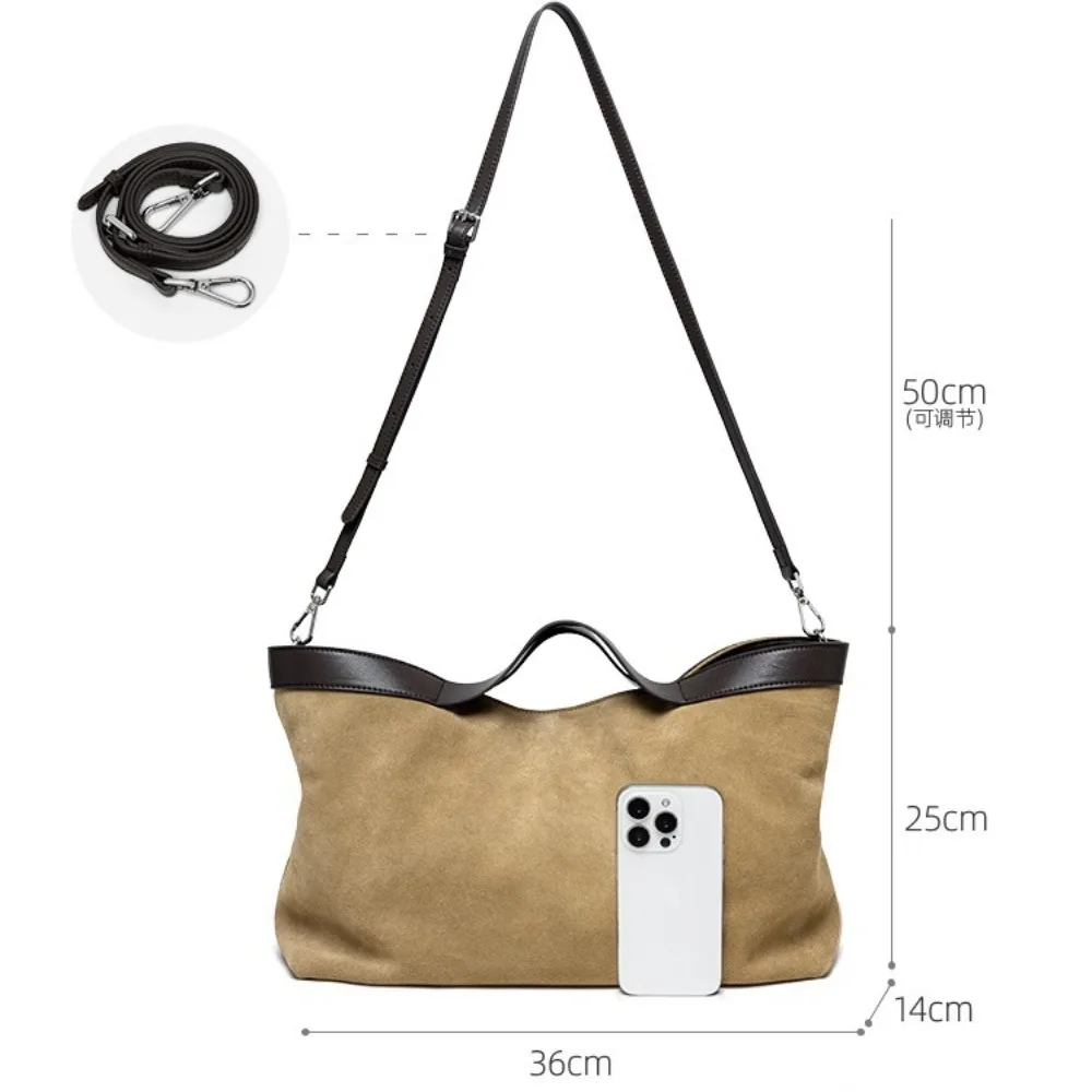 Autumn and Winter Genuine Leather Women's Bag, Single Shoulder Handbag, Retro Large Capacity Crossbody Bag