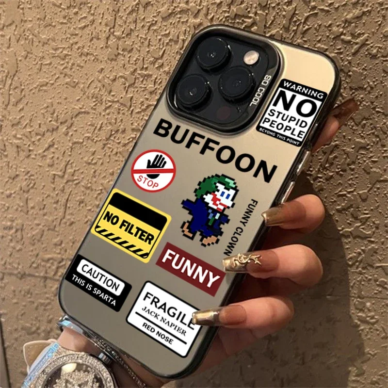 Clown Buffoon Pattern Phone Case For iPhone 15 14 13 12 11 Pro Max XS X XR 7 8 Plus 15 Shockproof Matte Bumper Hard Back Cover