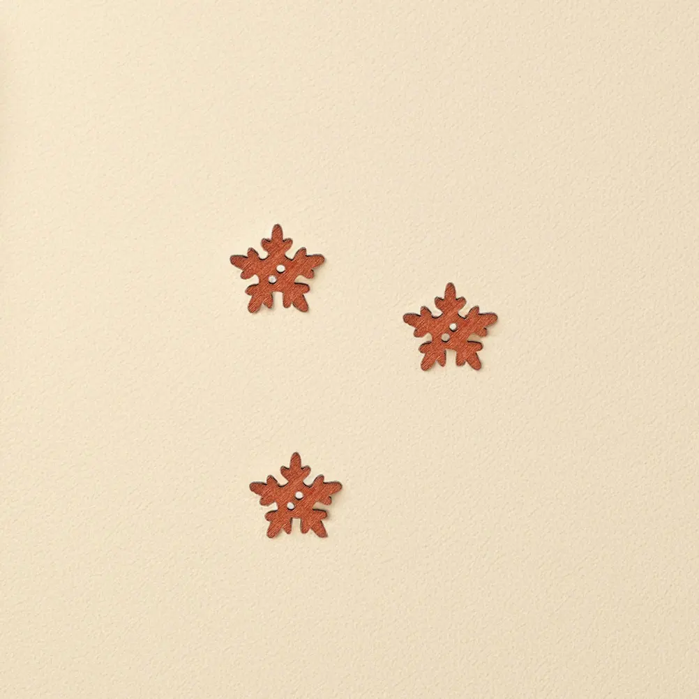 

50Pcs Wood Snowflake Buttons for Crafts Mini Ornament Cutouts Ideal DIY Christmas Decoration Tree Hanging Embellishment