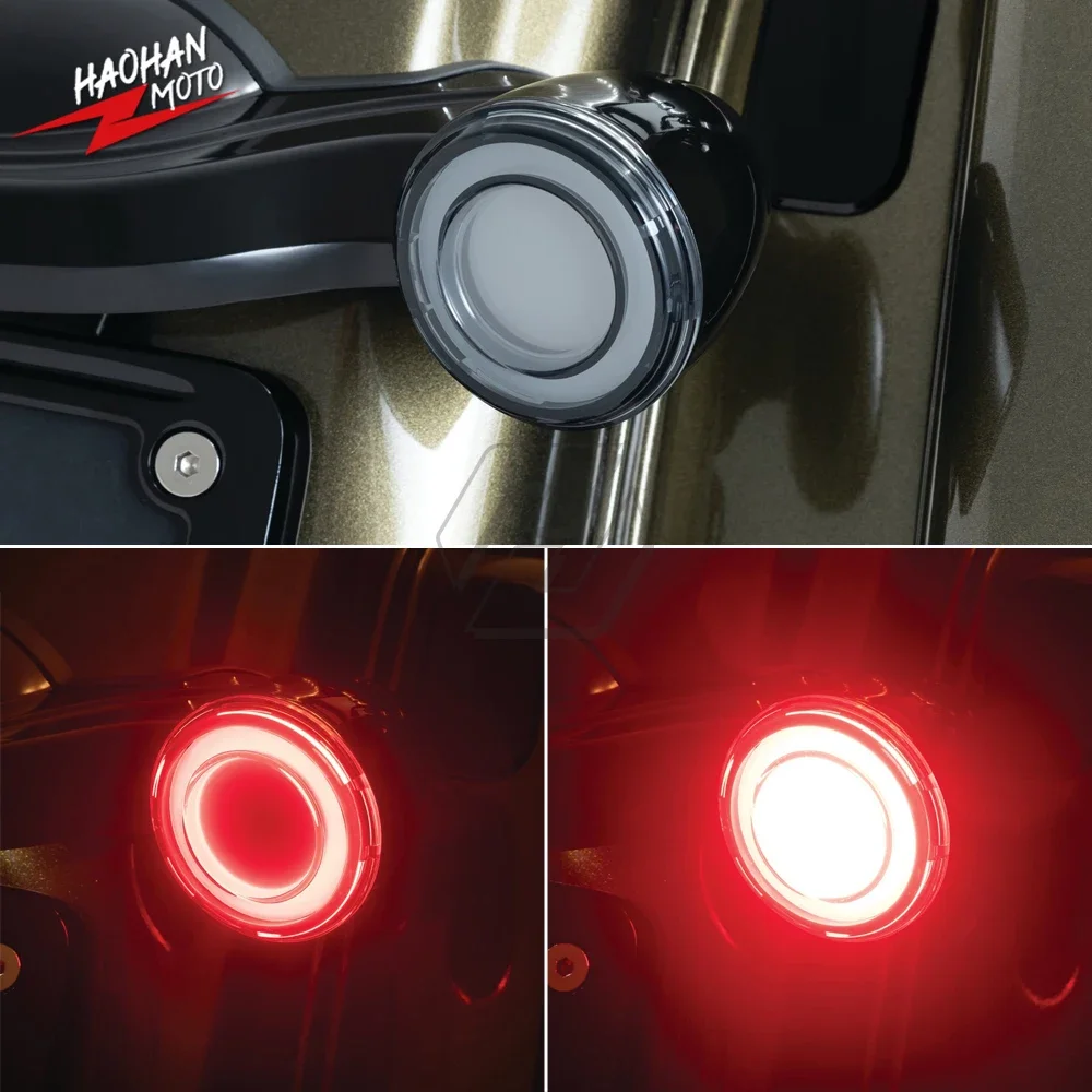 For Harley Touring Sportster XL Softail 2018-2021 Motorcycle 1157 Bullet Style LED Rear Turn Signal Conversions