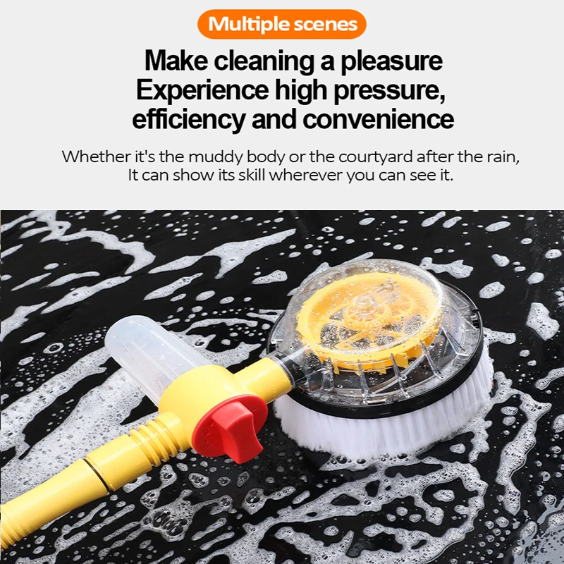 Car Wash Brush Cleaning  Kit Rotary 360 Deep Cleaning Car Wash Brush Microfiber Long Handle Cleaning Tool For Cleaning Vehicles