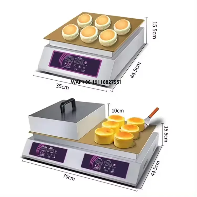 Electrical Heat Single and Double Pan Fluffy  Souffle Pancake Machine Pancake Making Machine