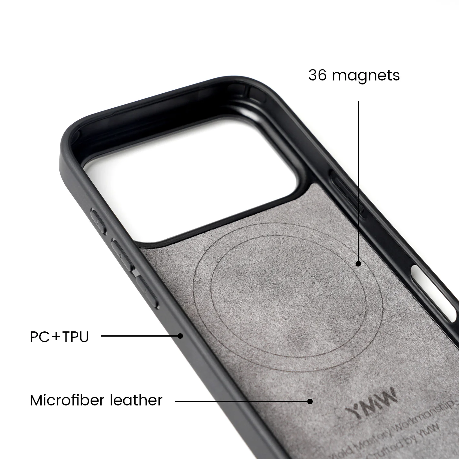 for ALCANTARA Case for iPhone 18 17 16 15 Pro Max Supercar Same Suede Leather Compatible with MagSafe Business Luxury Cover - view 5