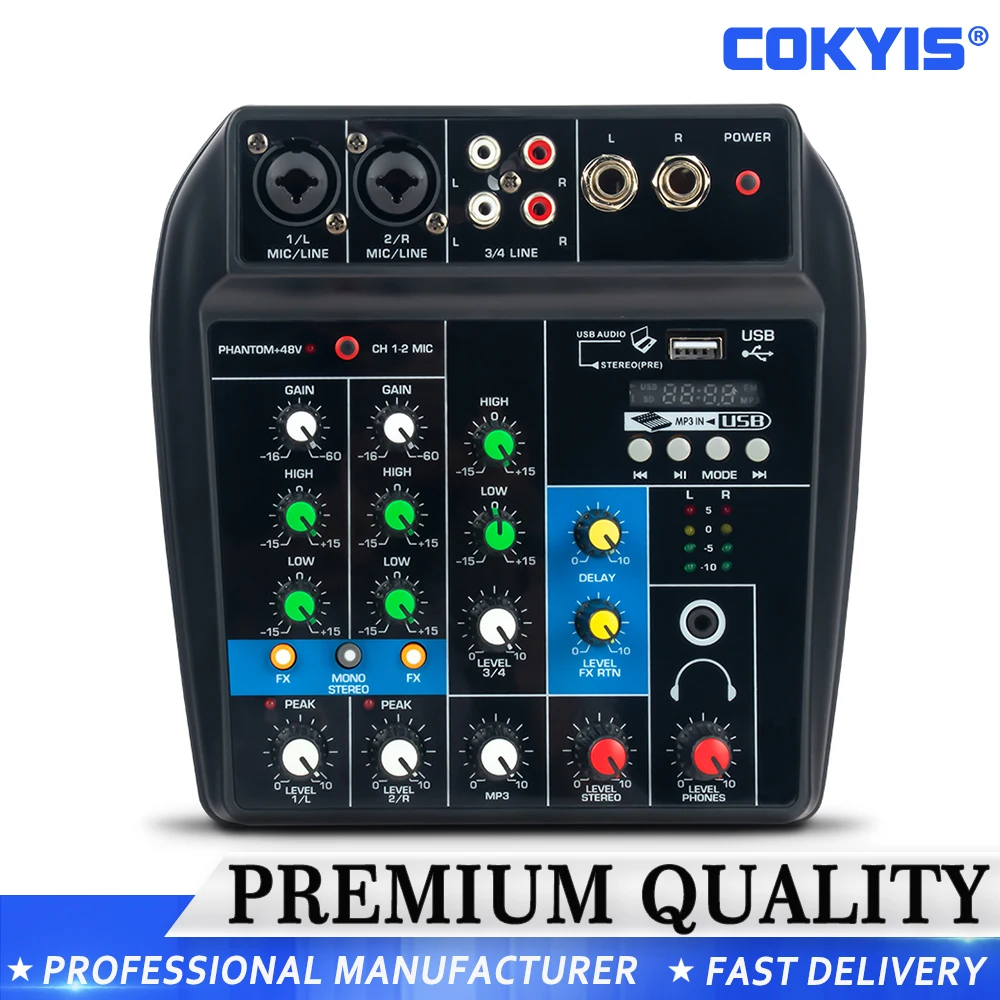 

Sound Mixer 4 Channel Sound Card for Pc Mixing Desk Mixing Console With Bluetooth USB Professional audio mixer console