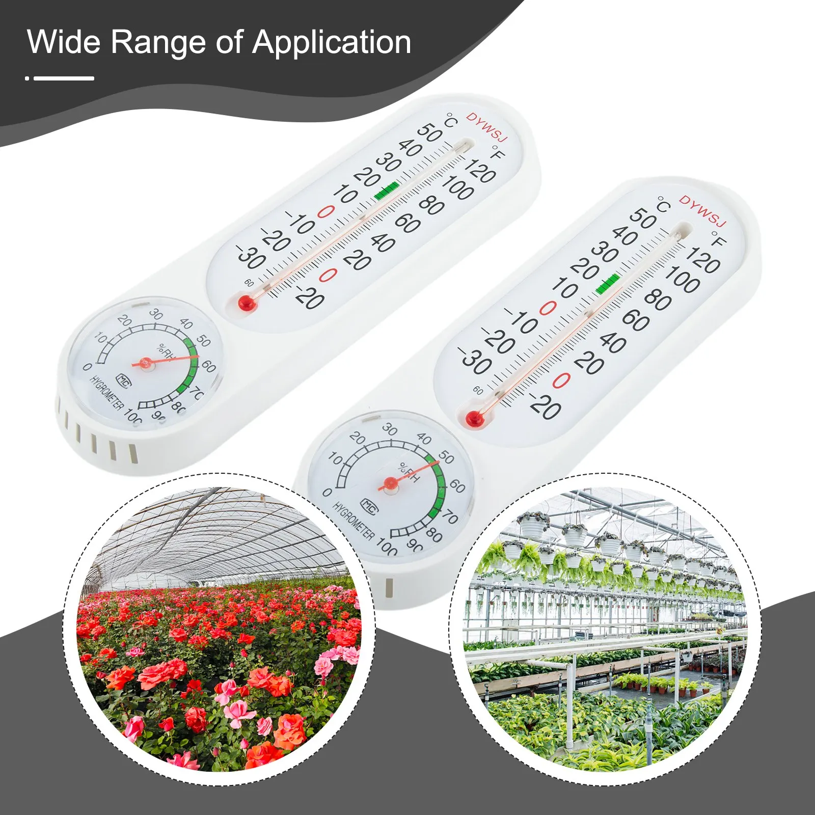 

Temperature Reader Thermometer -20-120 (RH) -30~50°C 2 PCS Greenhouse Temperature Indoor Thermometer Large Outdoor