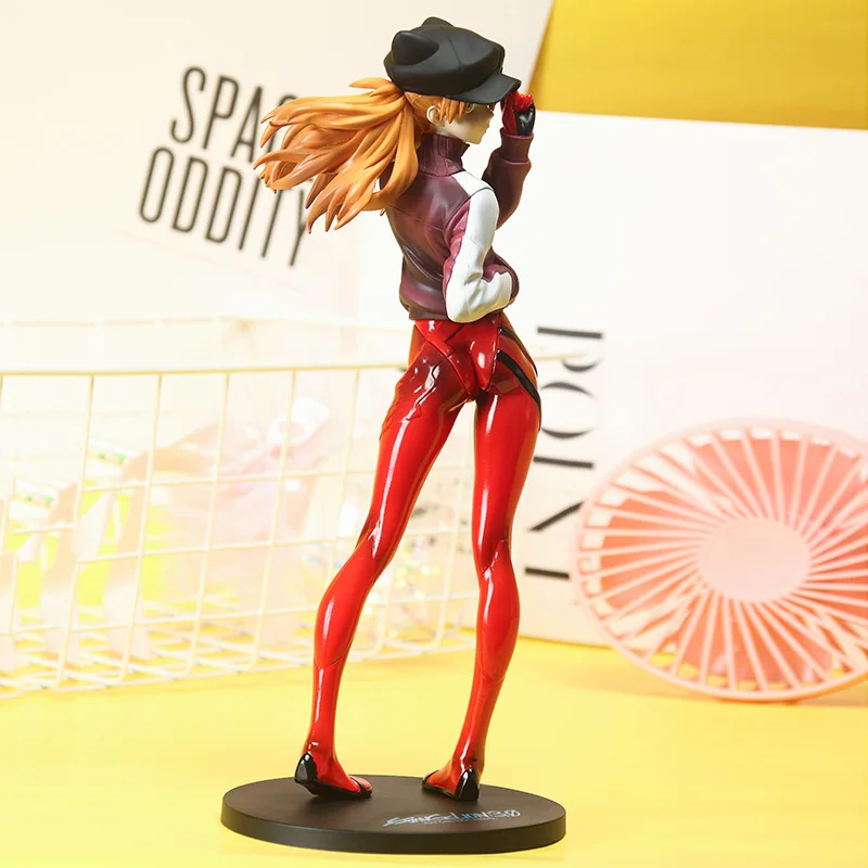 24CM Anime NEON GENESIS EVANGELION EVA Asuka Langley Soryu Cat ear cap Figure PVC Model Toys Doll Collect Ornaments Gifts