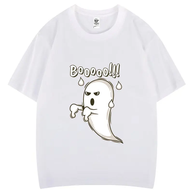 مضحك بو الجمجمة وغيبوبة القطن تي شيرت الفكاهة نمط قصيرة الأكمام س الرقبة قمم مريحة أزياء شعبية محب الشارع الشهير #2