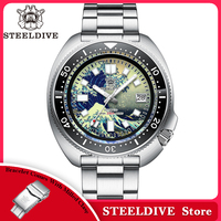STEELDIVE SD1970J Kanagawa Turtle Full Luminous Dial Ceramic Bezel NH35 AutomaticSTEELDIVE Offical Store Mens Dive Watch