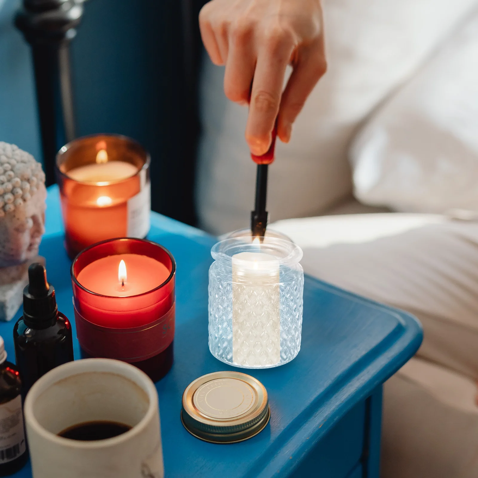 

3Pcs Glass Holders Clear Smooth Surface Containers for Romantic Candlelight DIY Craft Storage Aromatherapy