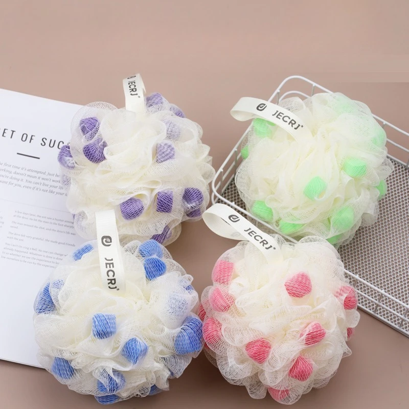60g Bath Large Color Sponge Bath Ball with Cotton Rope Bath Ball Bathing Flowers Wipes Bubble Net Purple Pink Blue Green 2026New
