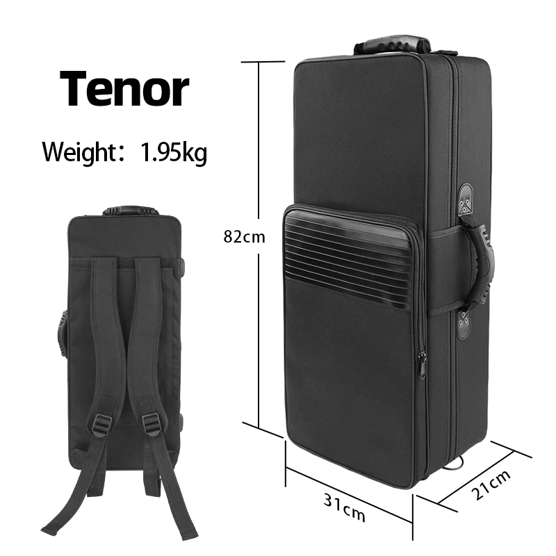 E-Flat und B-Flat Alt-, Tenor- und Sopran-Saxophon Rucksack-Instrumententasche, Einzelschulter-Tragetasche, Tragbarer Rucksack, Saxophon-Aufbewahrungstasche – Detail 5