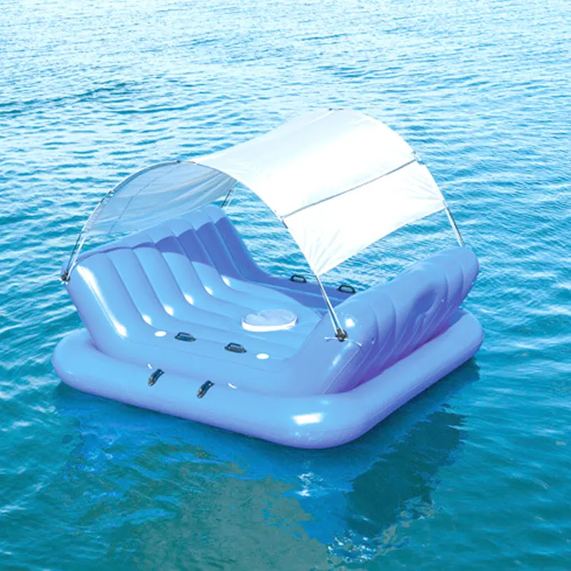 

Water inflatable floating mat tent island bed multi-person fishing surface