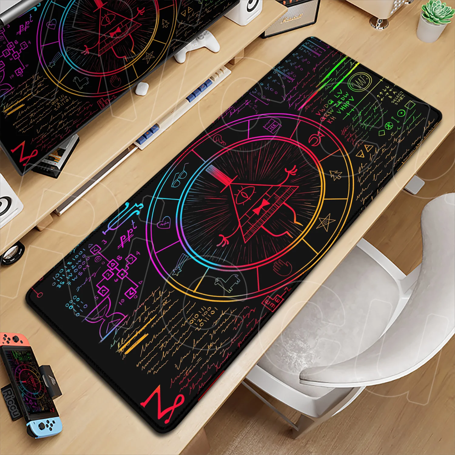 Anime Gravity Fall Table Pad PC Large Game Lock Edge Keyboard Deskmat 80x30cm Non-slip Mice Pad Bill Cipher HD Printing Mousepad