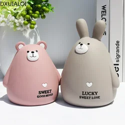 Cartoon rabbit piggy bank ornaments nordic animal piggy bank creative cute piggy bank children's room decoration DXUIALOI