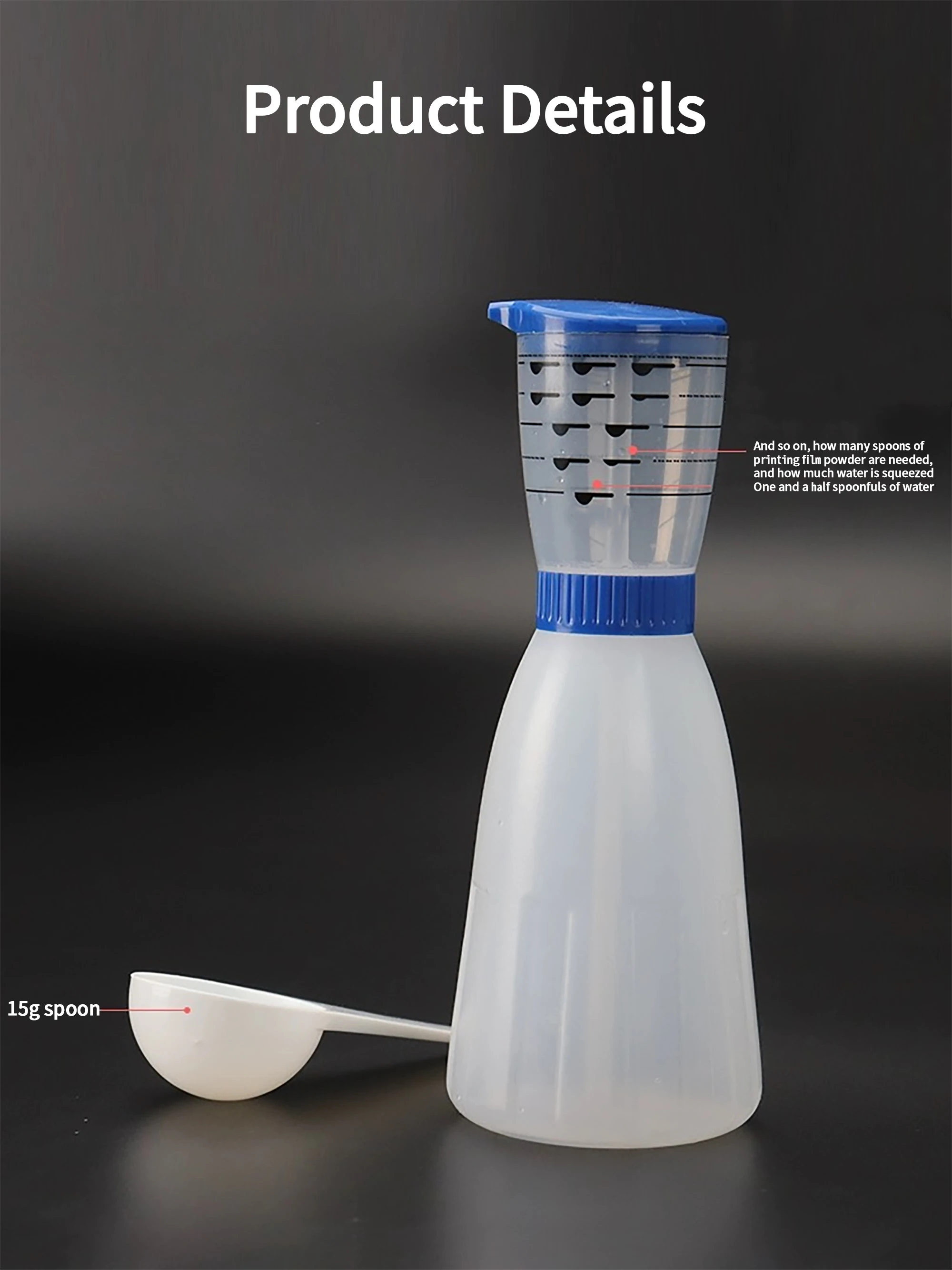 1Pc Dental Alginate Impression Material Measuring Bottle Mixing Cup Oral Precision Powder-Liquid Ratio Stirring Mixing Cup Spoon