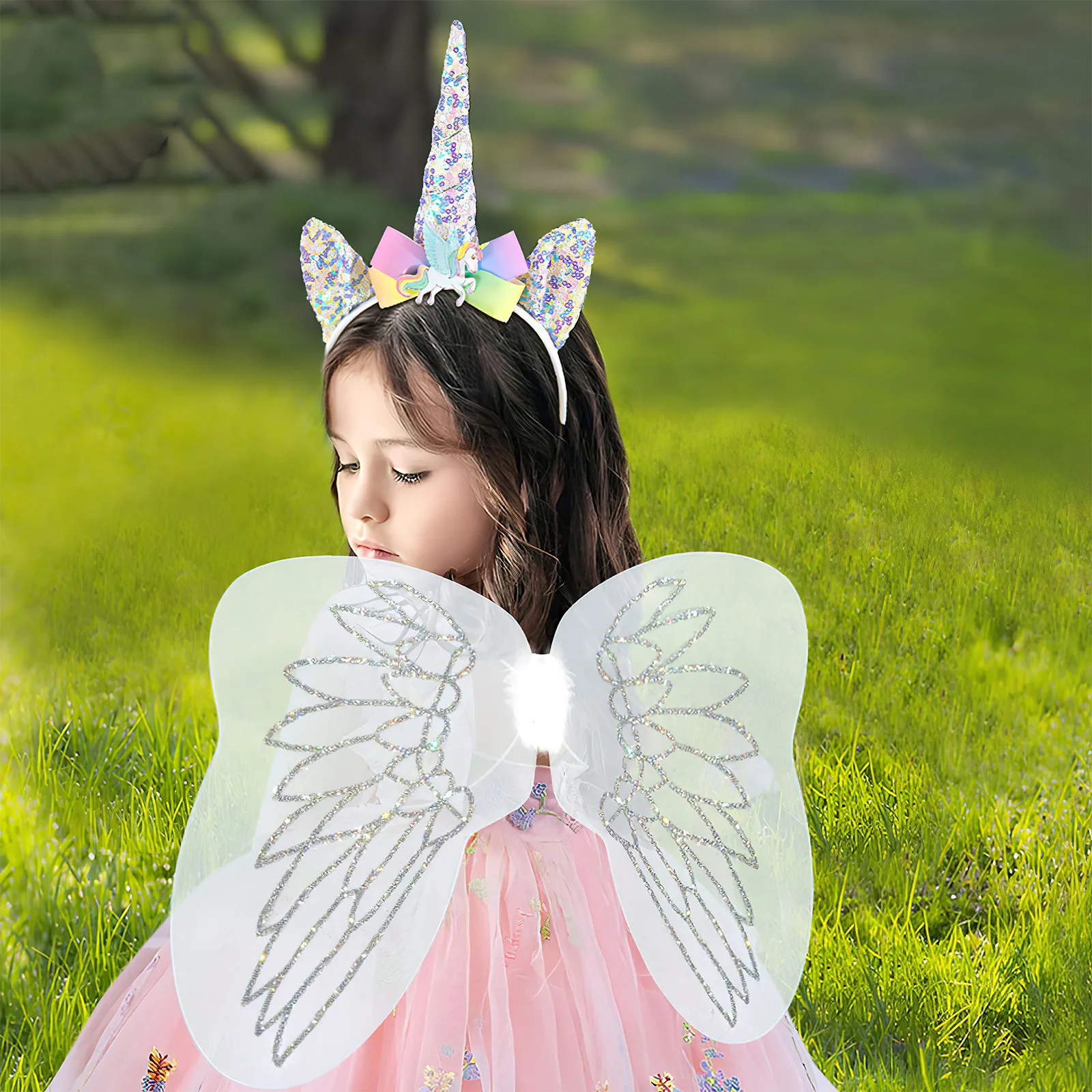 Kids Dress Up Wings Hair Hoop Set Butterfly Costume For Birthday Easter Party Stage Performance Cosplay Wings Kids Costume