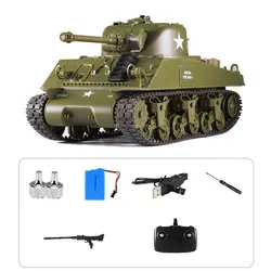 Remote Control Tank 1/30 Infrared Battle RC Tank Electronic M4A3 M26 Tank Toys With Sound LED Military Model Boys Birthday Gift