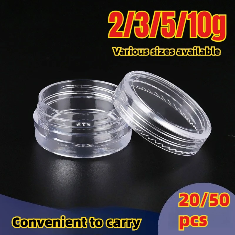 2-10g Clear Cream Jar Mini Cosmetic Bottles Containers Transparent Pot For Nail Arts Small Clear Can Tin For Balm