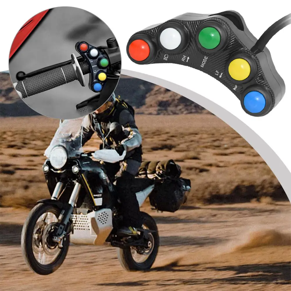 

5 Button/7 Button Motorcycle 22mm Handlebar Control Switch Button For Headlight Turn Signal Fog Light Horn ON OFF Start Kil I6J3
