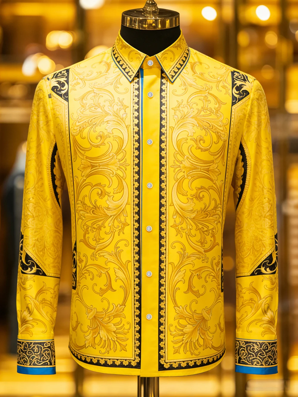 Men's Retro Light Luxury Long Sleeve Shirt Baroque Court Vine 3D Printed Shirt Hawaiian Vacation Designer Shirt Fast Shipping