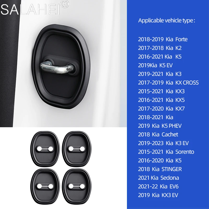 4Pcs Car Decoration Door Lock Cover Anti-scratch Protector Buckle For Kia K2 K3 K5 EV Forte KX CROSS Sorento STINGER Accessories